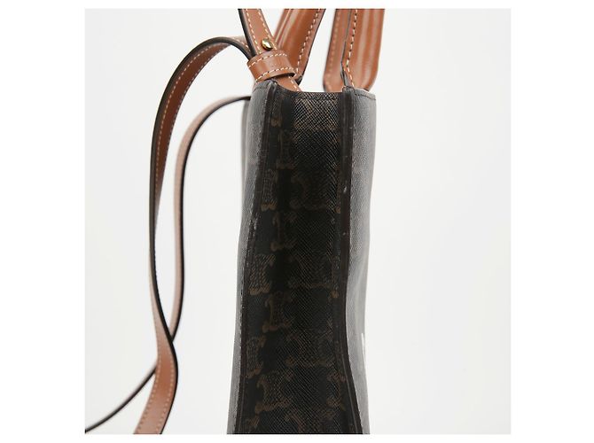 Céline Saco de ombro Triope Vertical Cabas Small Canvas Tan - vista 5