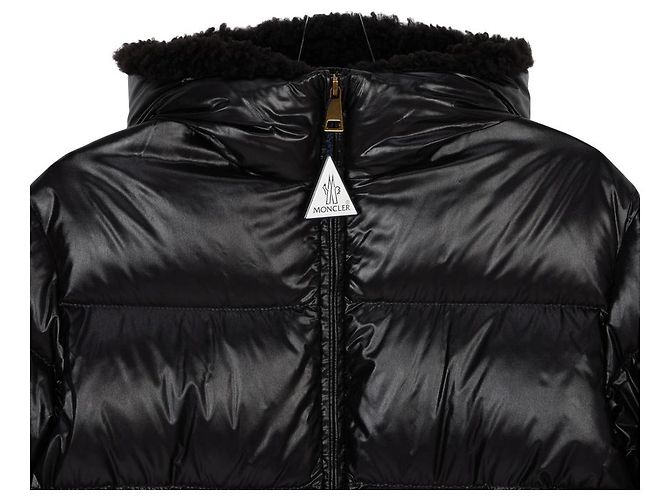 Moncler Long Down Jacket Black - view 5