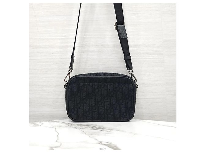 Dior Mini sac messager Black Oblique Jacquard - vue 3