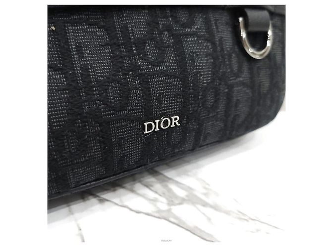 Dior Mini sac messager Black Oblique Jacquard - vue 6