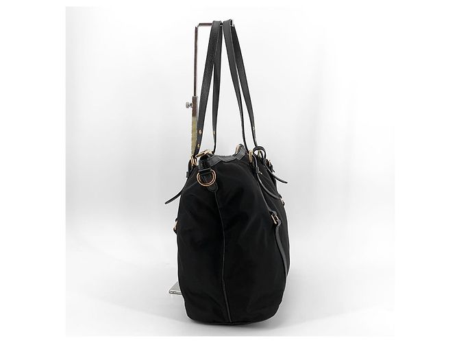 Prada Borsa Tote e Borsa a Tracolla in Nylon Saffiano con Logo Dorato - vista 5