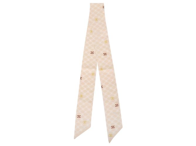 Foulard in twill di seta Céline Sabbia Bianco Ruggine - vista 3