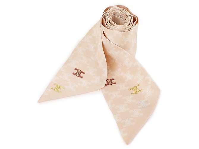 Foulard in twill di seta Céline Sabbia Bianco Ruggine - vista 4