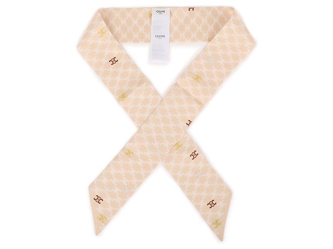 Foulard in twill di seta Céline Sabbia Bianco Ruggine - vista 5