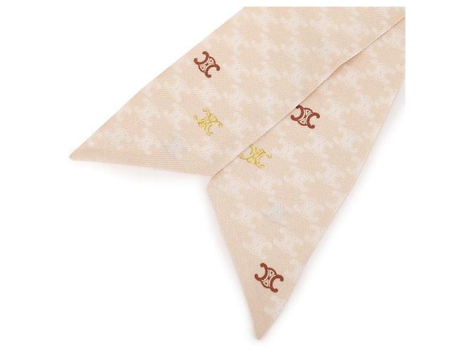 Foulard in twill di seta Céline Sabbia Bianco Ruggine - vista 7