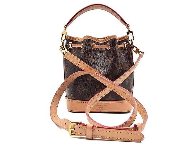 Borsa a mano Louis Vuitton Monogram Nano Noe Marrone - vista 3