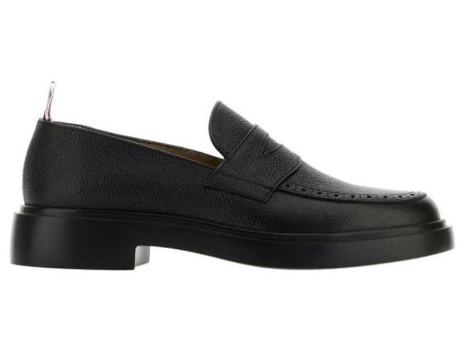 Thom Browne Mocassini Penny in pelle Pebble Grain - vista 2