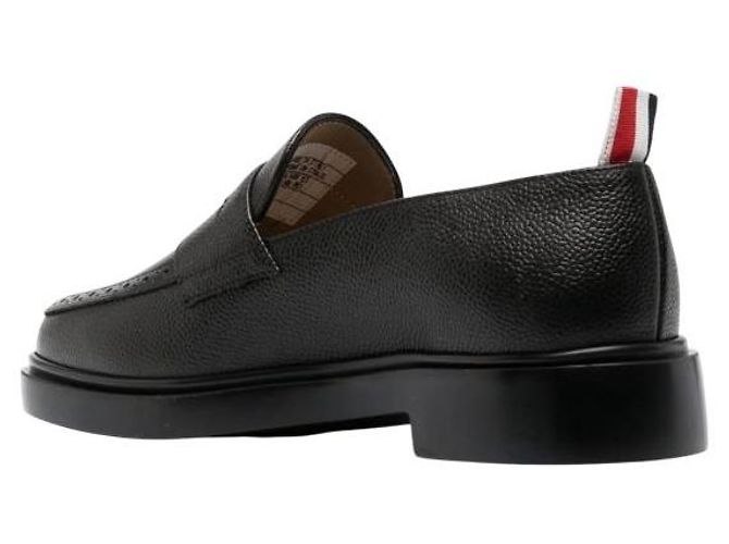 Thom Browne Mocassini Penny in pelle Pebble Grain - vista 4