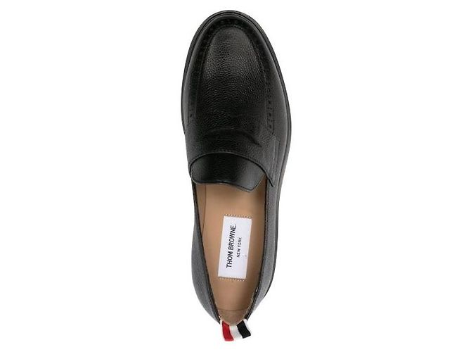 Thom Browne Mocassini Penny in pelle Pebble Grain - vista 5