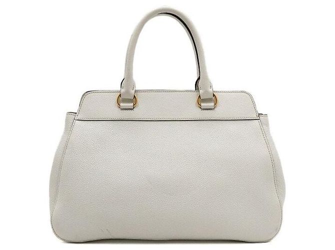 Prada Weiße Vitello Phoenix Tote Bag mit goldenem Logo - Ansicht 4