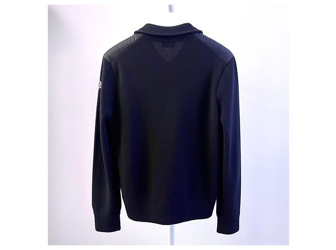 Moncler Gestrickter wattierter Wollcardigan Schwarz - Ansicht 2