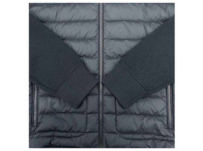 Moncler Gestrickter wattierter Wollcardigan Schwarz - Ansicht 5