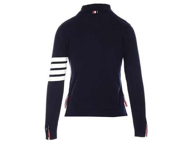 Camisa Thom Browne 4-Bar Stripe de algodão azul marinho - vista 3