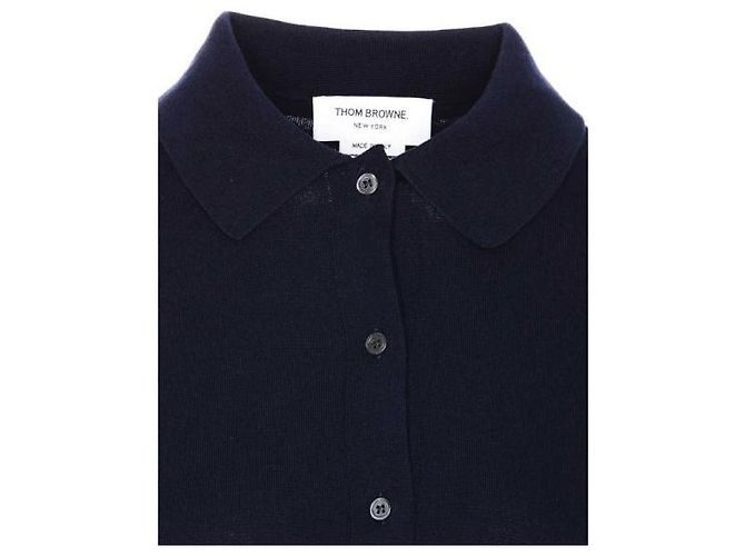 Camisa Thom Browne 4-Bar Stripe de algodão azul marinho - vista 5