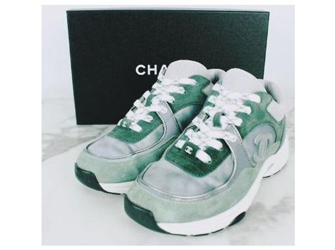 Chanel Baskets Cruise avec logo CC Vert - vue 2