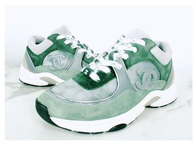 Chanel Baskets Cruise avec logo CC Vert - vue 3