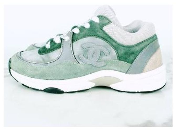 Chanel Baskets Cruise avec logo CC Vert - vue 4