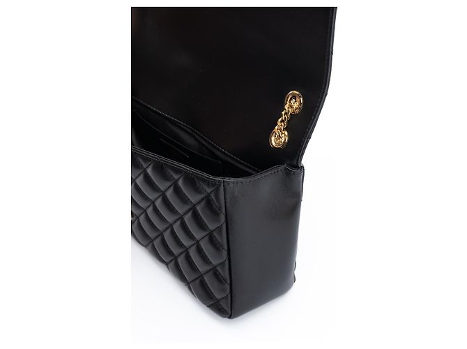 Versace Bolsa de ombro em couro acolchoado preto - vista 4