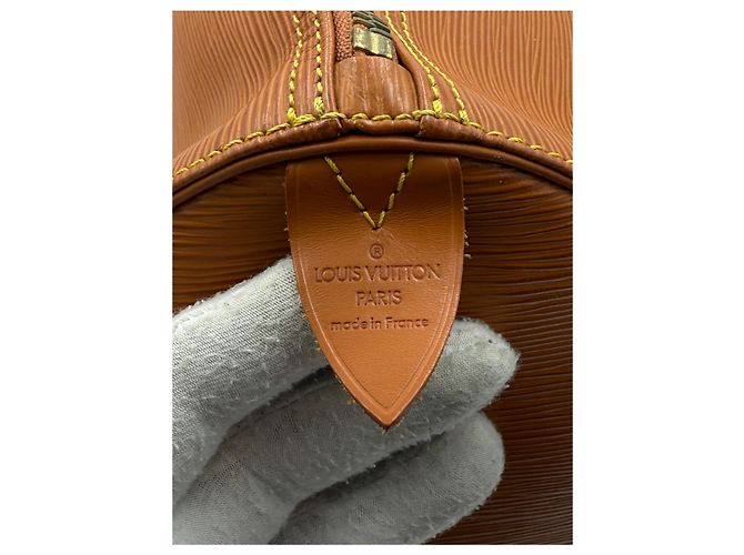 Borsa a mano LOUIS VUITTON KEEPALL in pelle EPI Brown - vista 2