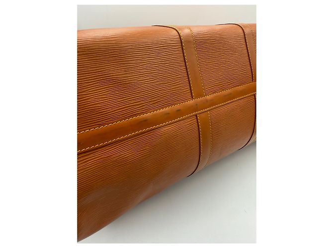 Borsa a mano LOUIS VUITTON KEEPALL in pelle EPI Brown - vista 7