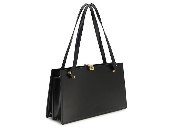 Versace Bolso de hombro Bos Taurus en piel de becerro negra - vista 2