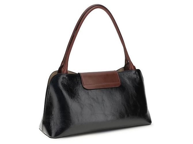 Versace Borsa a tracolla Bos Taurus in pelle di vitello nera - vista 3