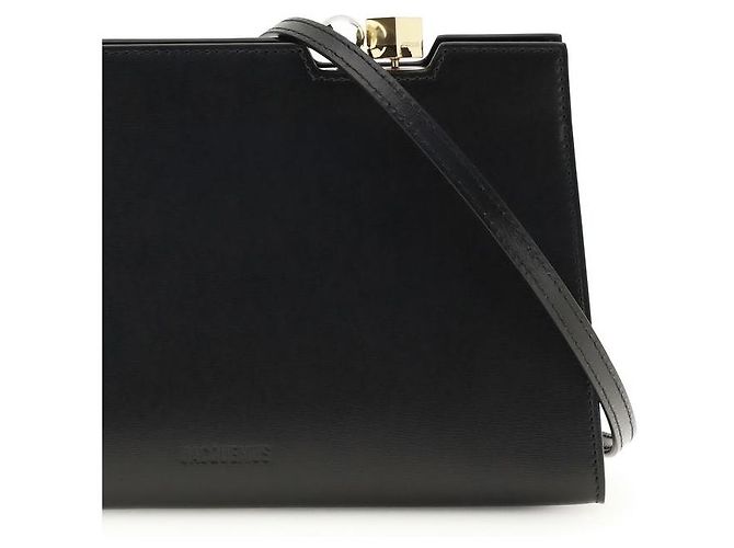 Jacquemus Borsa a tracolla Bos Taurus in pelle di vitello nera - vista 4