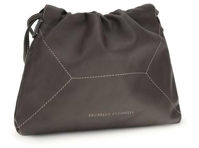 Brunello Cucinelli Borsa a tracolla Bos Taurus in pelle di vitello marrone - vista 2
