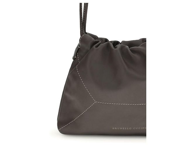 Brunello Cucinelli Borsa a tracolla Bos Taurus in pelle di vitello marrone - vista 4
