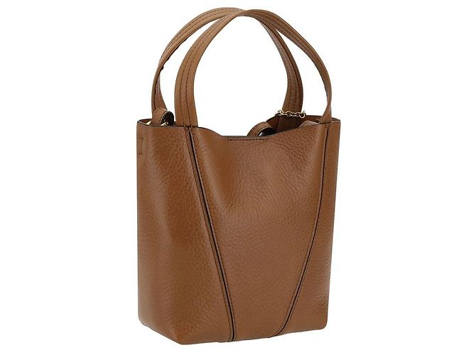 Chloé Borsa a tracolla Bos Taurus in pelle di vitello marrone - vista 3