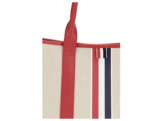 Thom Browne Borsa a tracolla in tessuto rossa - vista 4