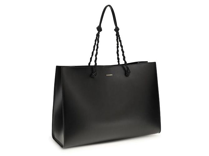 Jil Sander Bolsa de ombro Bos Taurus em couro de bezerro preto - vista 2