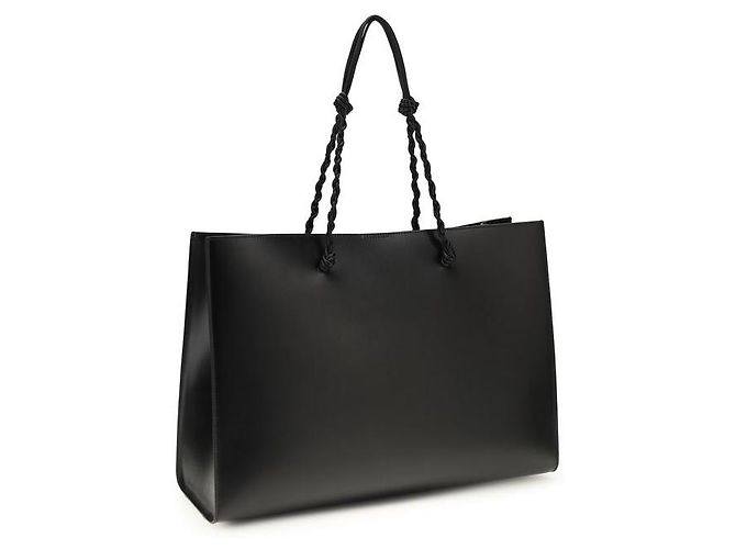 Jil Sander Bolsa de ombro Bos Taurus em couro de bezerro preto - vista 3