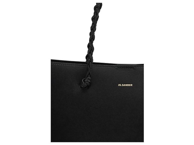 Jil Sander Bolsa de ombro Bos Taurus em couro de bezerro preto - vista 4