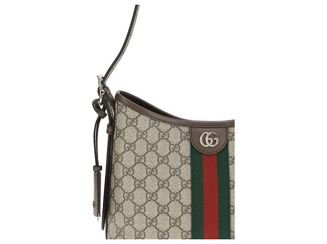 Borsa a tracolla Gucci Ophidia in tessuto monogramma beige - vista 4