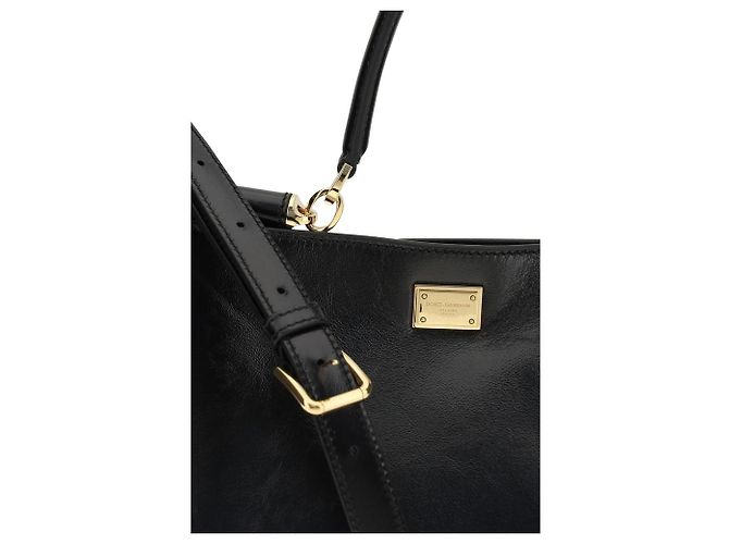 Dolce & Gabbana Borsa a tracolla Bos Taurus in pelle di vitello nera - vista 4