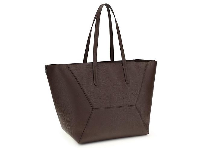 Brunello Cucinelli Borsa a tracolla Bos Taurus in pelle di vitello marrone - vista 3