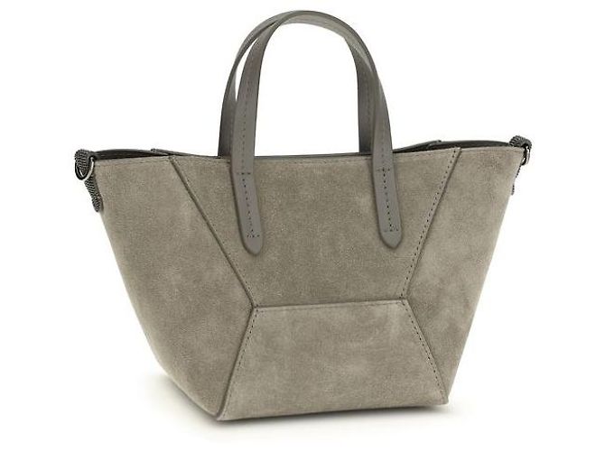 Brunello Cucinelli Borsa a tracolla Bos Taurus in pelle di vitello beige - vista 2