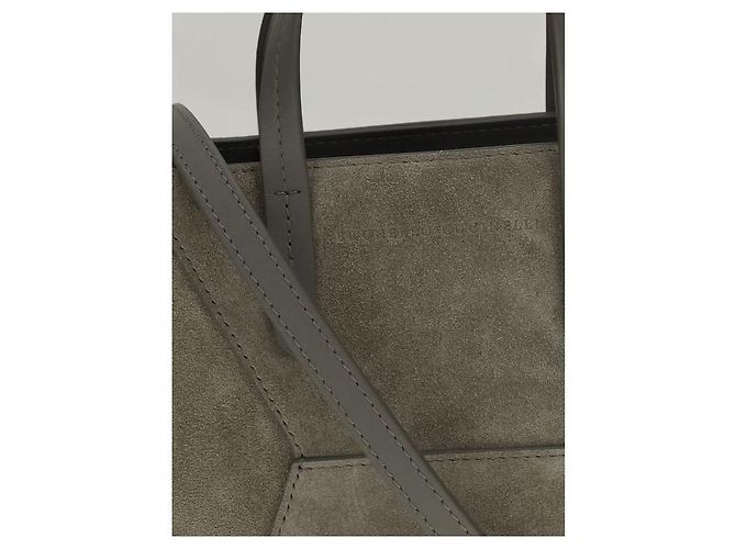 Brunello Cucinelli Borsa a tracolla Bos Taurus in pelle di vitello beige - vista 4
