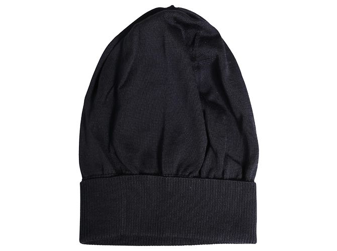 Dolce & Gabbana Black Solid Wool Knitted Winter Beanie Cap Hat - view 2