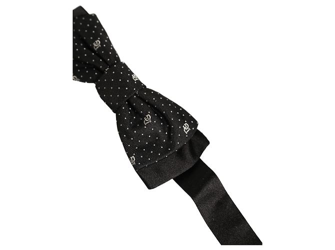 Dolce & Gabbana Papillon regolabile DG a pois nero da uomo - vista 3