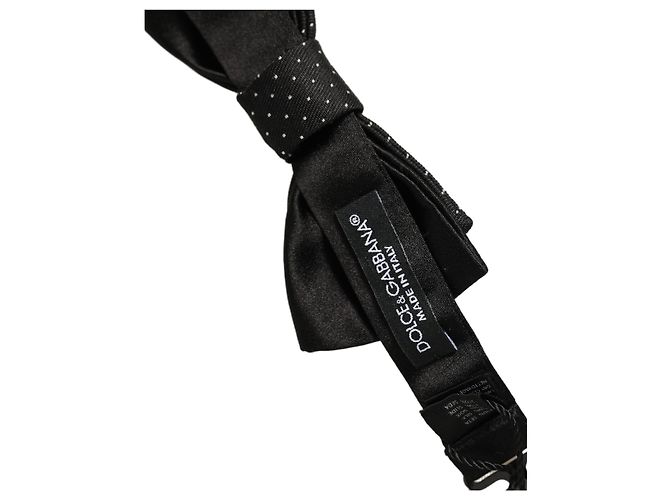 Dolce & Gabbana Papillon regolabile DG a pois nero da uomo - vista 5