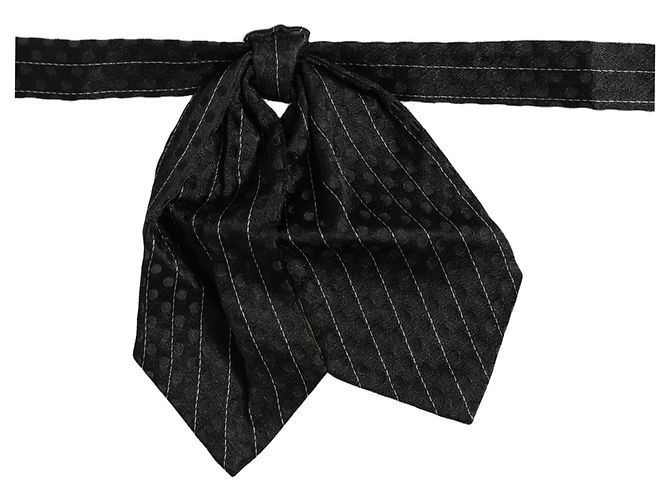 Dolce & Gabbana Papillon regolabile in seta a righe nere da uomo - vista 4