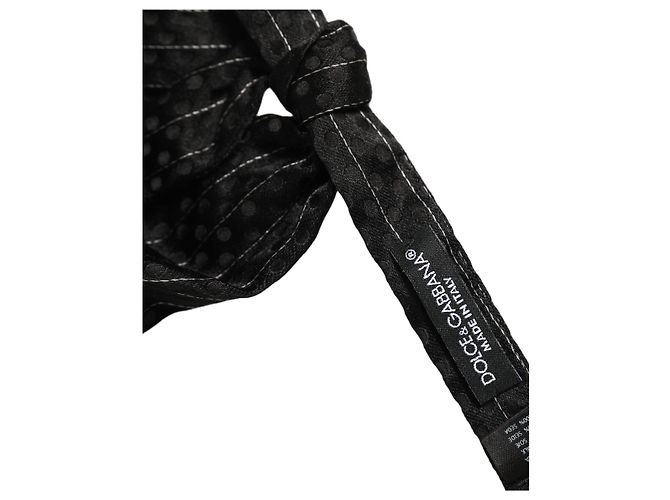 Dolce & Gabbana Papillon regolabile in seta a righe nere da uomo - vista 5