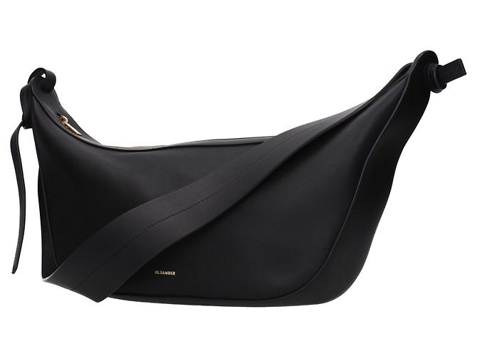 Jil Sander Borsa a tracolla in pelle nera - vista 2