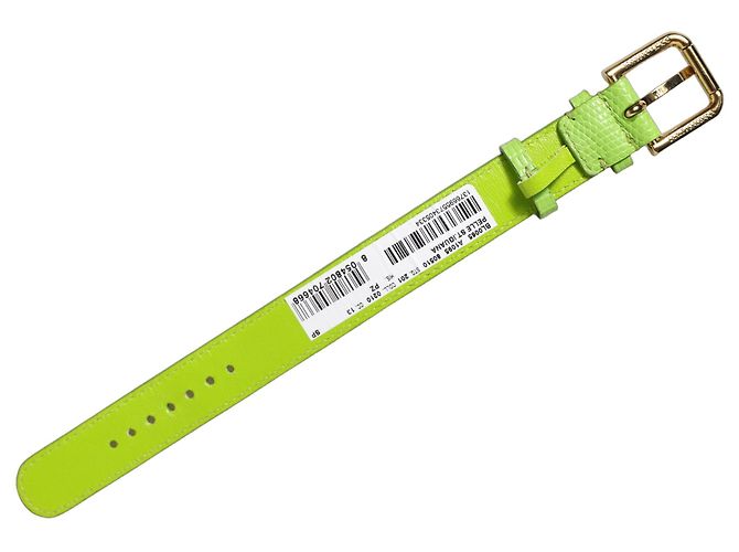 Dolce & Gabbana Pulseira strap com fivela dourada em couro texturizado verde - vista 2