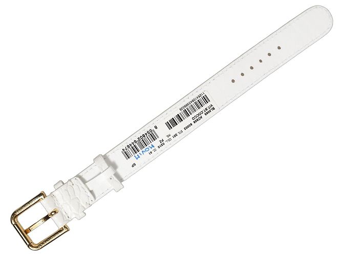 Dolce & Gabbana Pulseira de cinto em couro branco com relevo e fivela dourada - vista 3