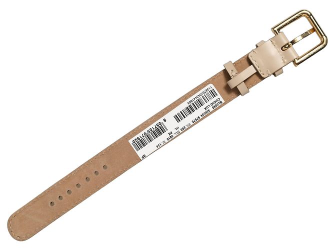 Dolce & Gabbana Pulseira de tira com fivela dourada em couro de bezerro bege - vista 3