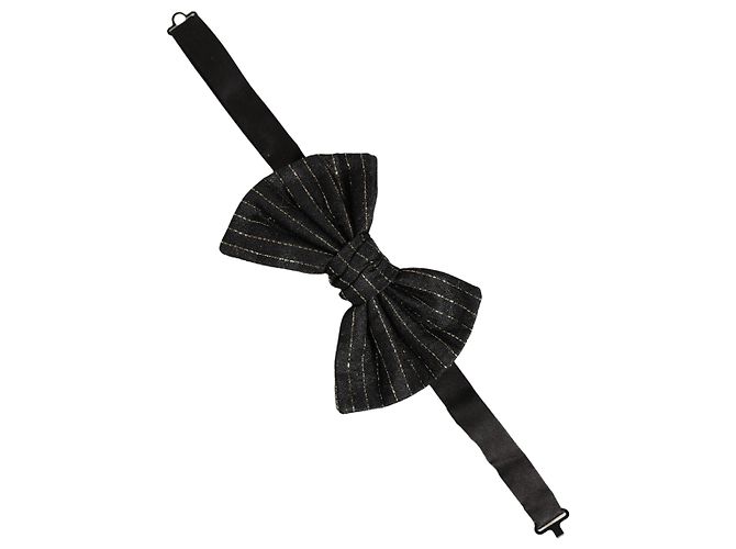 Dolce & Gabbana Papillon regolabile in seta a righe grigio scuro da uomo - vista 2
