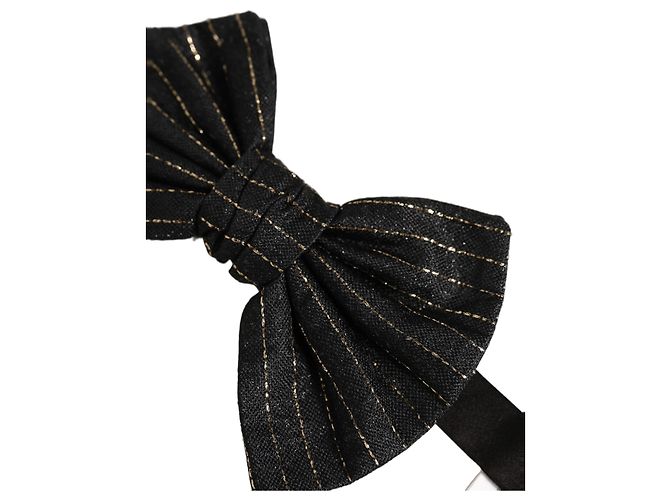 Dolce & Gabbana Papillon regolabile in seta a righe grigio scuro da uomo - vista 3